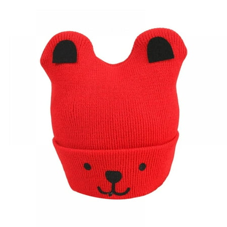 

Autumn/Winter Infant Hood Cute Bear Model Baby Knitted Warm Hat Bear Model
