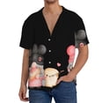 thumbnail image 7 of Lsque Baker Gnome print Men's Cuban Collar Short Sleeve Shirt Summer Beachwear Casual Button Down Fashionable Vacation Leisure Shirt-Large, 7 of 7