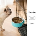 thumbnail image 3 of 2 Pieces Crate Dog Bowl, Removable Stainless Steel Pet Kennel Hanging Food Water Feeder Bowl Cage Coop Cup for Puppy Medium Dog Cat Rabbit Ferret Bird (Blue,Red), 3 of 5