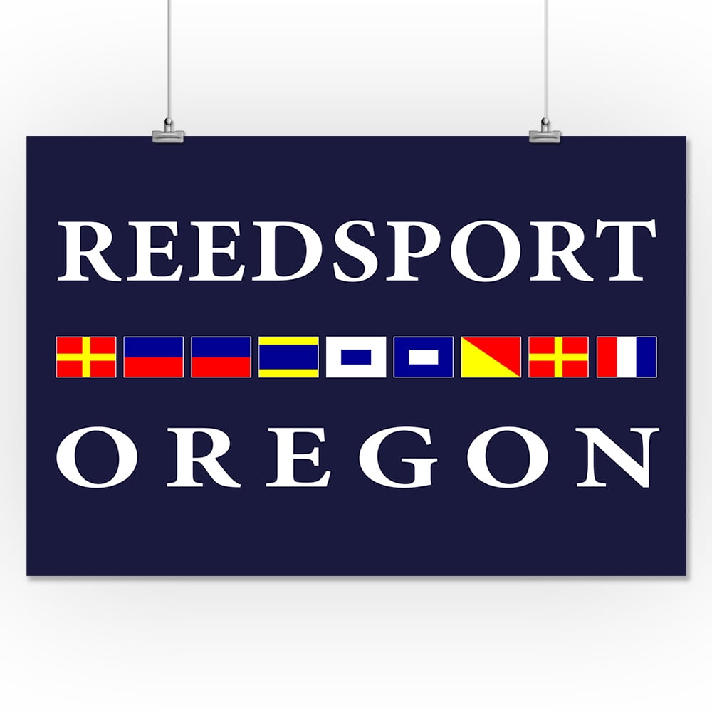 Reedsport, Oregon Nautical Flags (16x24 Giclee Gallery Print, Wall
