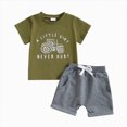 thumbnail image 4 of Paguaki Toddler Baby Boy Outfit A Little Dirt Never Hurt Tractor Print Short Sleeve Top And Shorts 2-Piece Toddler Boy Summer Outfits Set, 4 of 4