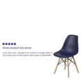 thumbnail image 2 of 2 Pk. Elon Series Navy Plastic Chair with Wooden Legsase, 2 of 9