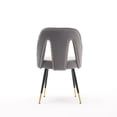 thumbnail image 5 of Hassch Velvet Upholstered Dining Chairs 2 Pack, Modern Side Chairs with Nailhead Detail and Gold-Tipped Black Legs, for Living Space and Home Office, Gray, 5 of 9