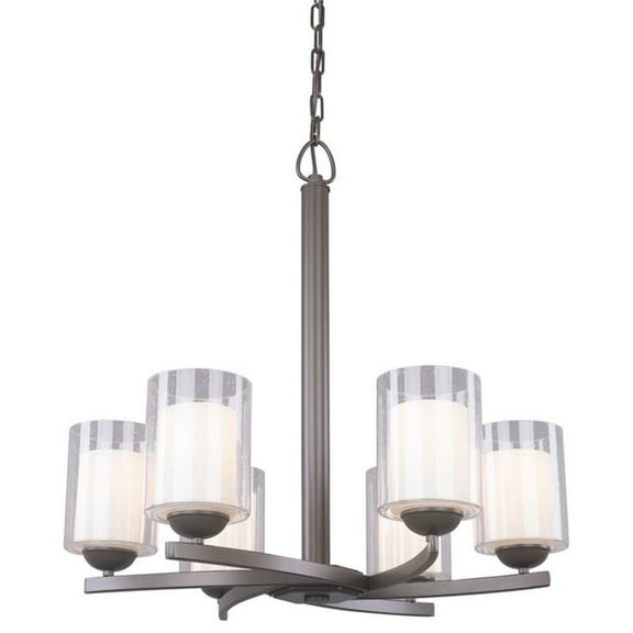 Woodbridge Lighting Cosmo 6-Light Contemporary Metal Chandelier in Bronze