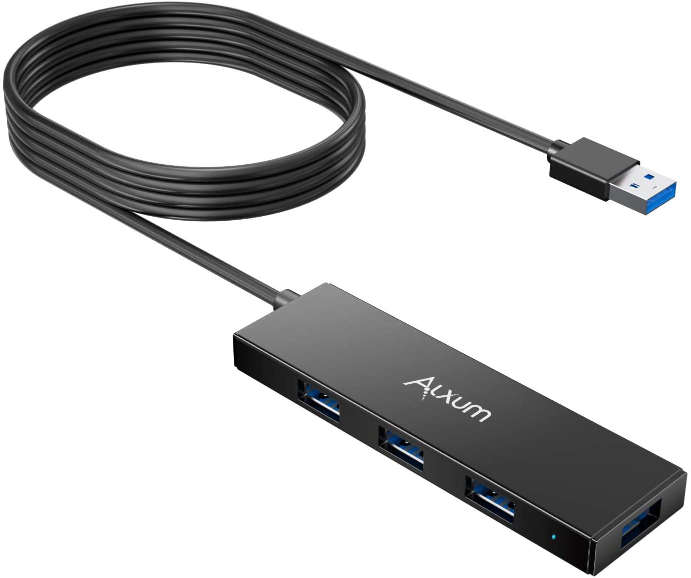 Alxum USB 3.0 Extension Hub 4Port, USB Hub Long Cord 4ft with MicroB Power Port, USB Data Hub