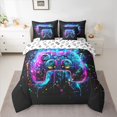 thumbnail image 2 of jejeloiu Gamer Gaming 7pcs Bedding Comforter Set,Modern Video Game Queen Bedding Sets,Colorful Graffiti Console Queen Sheet Sets For Boys,Microfiber Bedroom Decor Reversible, 2 of 8