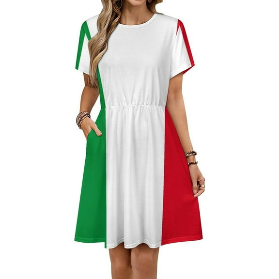 Flag of Italy Women's Dress Short Sleeve Summer Sundress Summer Women Clothes