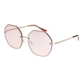 thumbnail image 2 of Womens 90s Rimless Octagon Designer Metal Rim Sunglasses Rose Gold Pink Mirror, 2 of 4