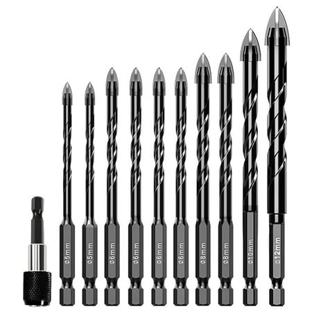 

Masonry Drill Bit for Pots Bottles Ceramic Tile Glass Brick Concrete Drill Bit 3/16 to 1/2 Inch Ceramic Drill Bits Set