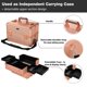 thumbnail image 5 of Byootique Rolling Makeup Case 2in1 Cosmetic Train Case Storage Box Lock Artist, 5 of 11