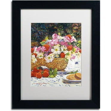 Trademark Fine Art "The Summer Picnic" Canvas Art by David Lloyd Glover, White Matte, Black Frame