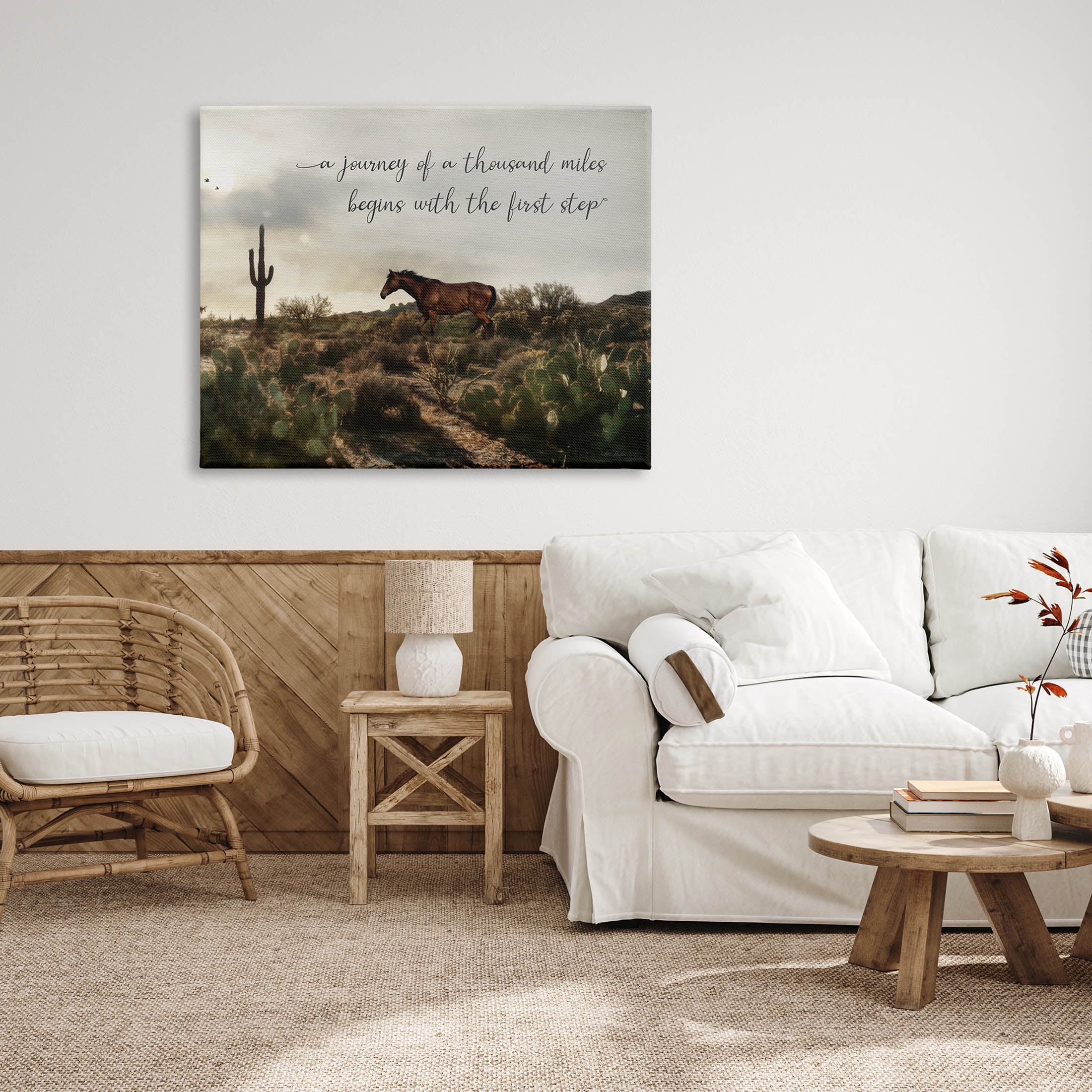 Journey Begins With First Step Scenery Animals & Insects Graphic Art Gallery Wrapped Canvas Print Wall Art