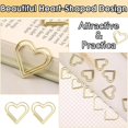 thumbnail image 3 of HUGFEGWE 100 Pcs Metal Paper Clips, Mini Love Heart Shaped Paper Clips Bookmarks, Small Paperclips Clamps with Clear Box, Heart Paperclips for Photos Document Notes Organizing (Gold) AZ824-7364, 3 of 8