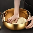 thumbnail image 2 of LShunze Stainless Steel Mixing Bowl - 12.6in Large Durable Metal Bowls for Dough Kneading, Cooking, and Serving - Golden, 2 of 6