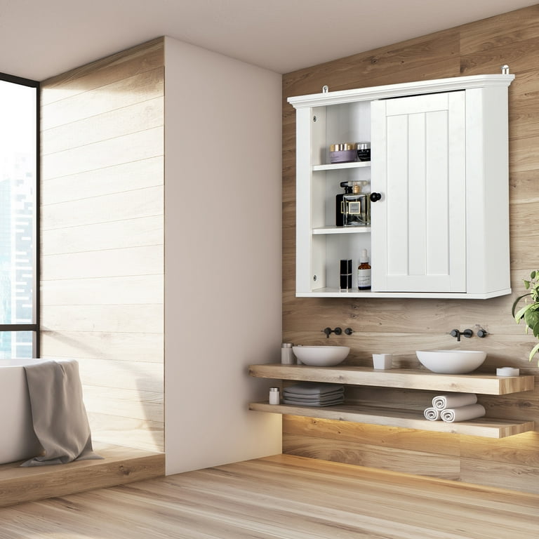 UTEX Bathroom Cabinet Wall Mounted, Wood Hanging Cabinet, Wall Cabinets  with Doors and Shelves Over The Toilet for Bathroom,Espresso