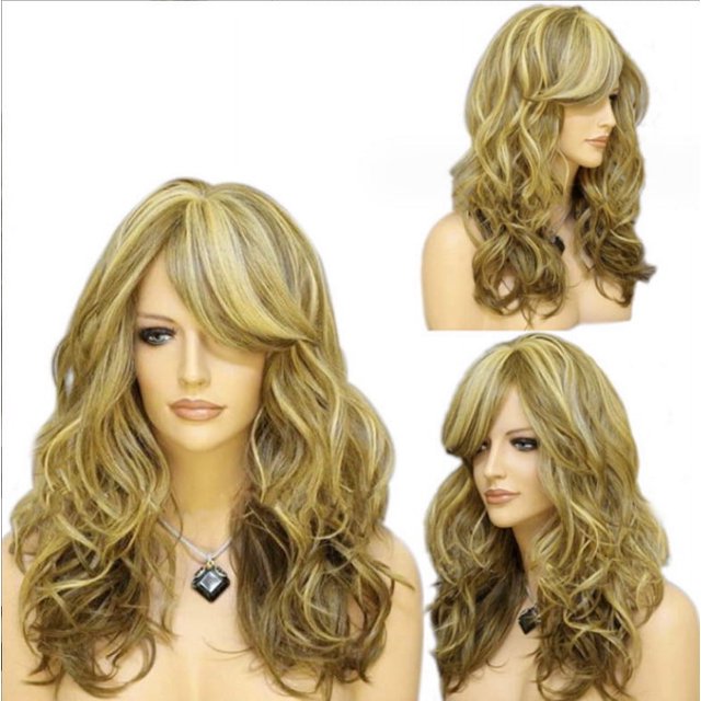 Peluca de cosplay de personaje de anime de moda de simulación natural con estilo de diadema femenina de pelo largo