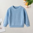 thumbnail image 2 of KPOPLK Toddler Baby Cable Knit Sweater for Boys Long Sleeve Crewneck Striped Cotton Pullover Sweatshirt Fall Winter(1-2 Years,Blue), 2 of 9