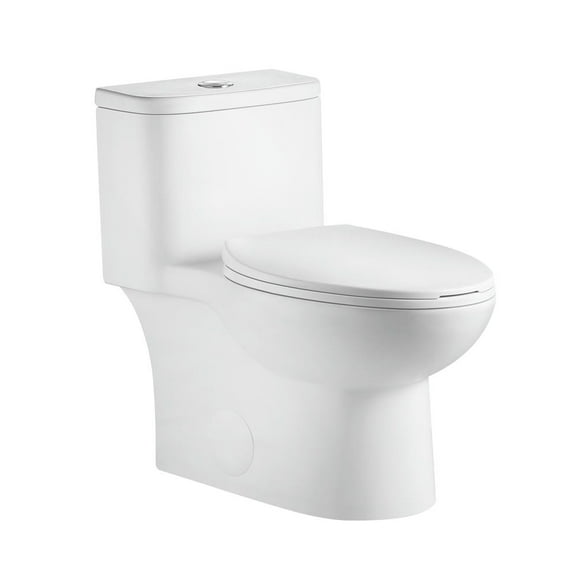 Topcobe One Piece Toilet with Comfort Chair Seat, Powerful Dual Flush Modern Toilet, 1.1/1.6 GPF, 12" Rough-In, Rimless Bowl with Soft Closing Seat, Toilets for Bathrooms, Modern Toilet