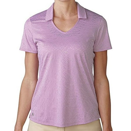 adidas Golf Women's Tour Climacool Textured Polo Shirt, Wild Orchid,Size