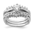 thumbnail image 3 of 925 Sterling Silver Rhodium-plated Cubic Zirconia Set Ring Size 8, 3 of 5