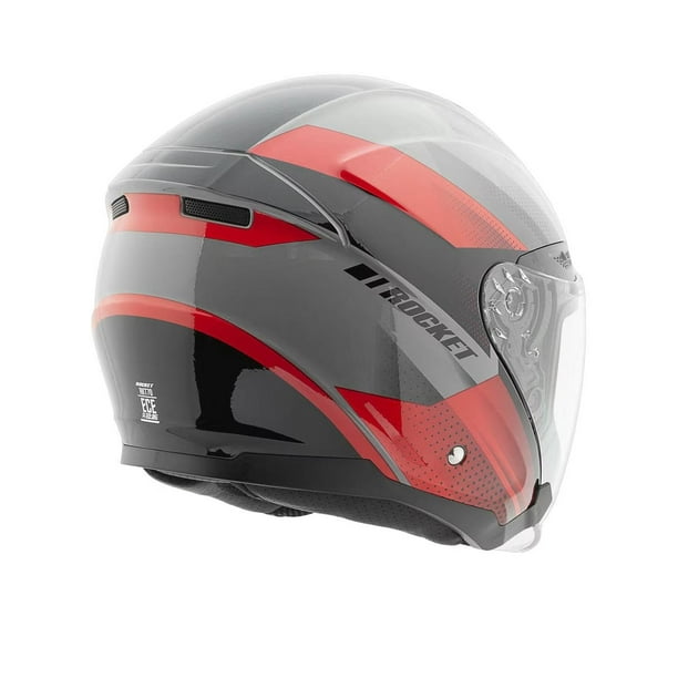 Casco Abierto Joe Rocket RKT 70 Velocity Negro / Gris / Rojo rojo M
