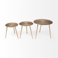 thumbnail image 2 of Gold-Toned Cast Aluminum Accent Table with Round Top, 2 of 3