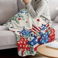 thumbnail image 3 of Independence Day Blanket Soft Cozy Warm Throw Blanket for Couch, Plush Fuzzy Flannel Fleece Blankets for Sofa, Eucalyptus Leaves Pentagram Retro Beige Bed Blankets Lightweight Gifts for Men, 50"x60", 3 of 9