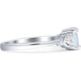 thumbnail image 5 of Three Stone Heart Promise Ring White Opal White Tone 925 Sterling Silver, Size 5, 5 of 7