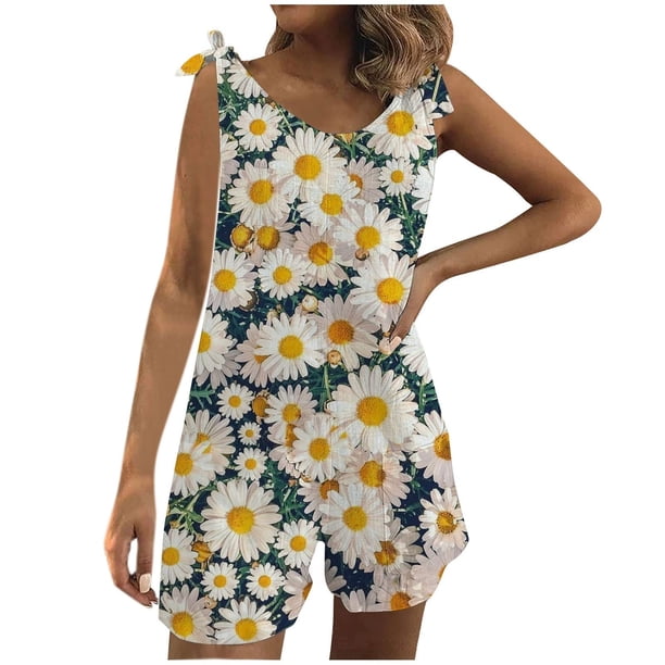 Mameluco de bolsillo con estampado informal para mujer Mono corto sin mangas con vendaje Mono Fridja fhjkhfk460399