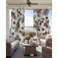 thumbnail image 6 of Sage Green Christmas Blackout Curtains for Bedroom Living Room Darkening Curtains 63 Inches Long Pine Cones Xmas Botanical Window Curtain 2 Panels Set Window Treatment Grommet Drapes 42"x63", 6 of 9