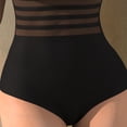 thumbnail image 5 of One Piece Swimsuits for Women Built-in Padded Cups Lace Up Front Mesh Patchwork Tummy Control Monokini Slimming High Cut Backless Bathing Suits, 5 of 7