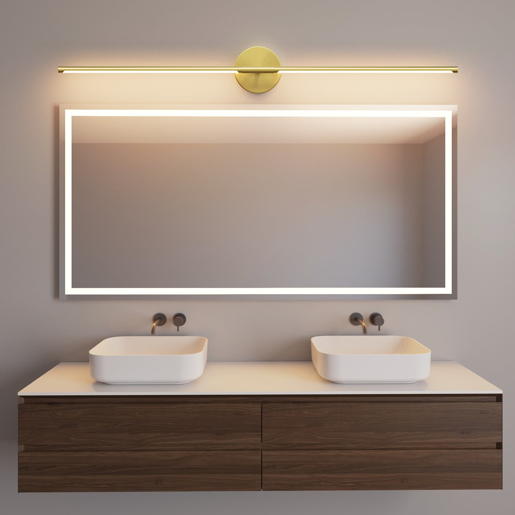 Ralbay 40Inch Gold Wall Sconces Set of Two,360° Rotate  Gold Vanity Light 3000K for Bathroom, Living Room(2 Pack)