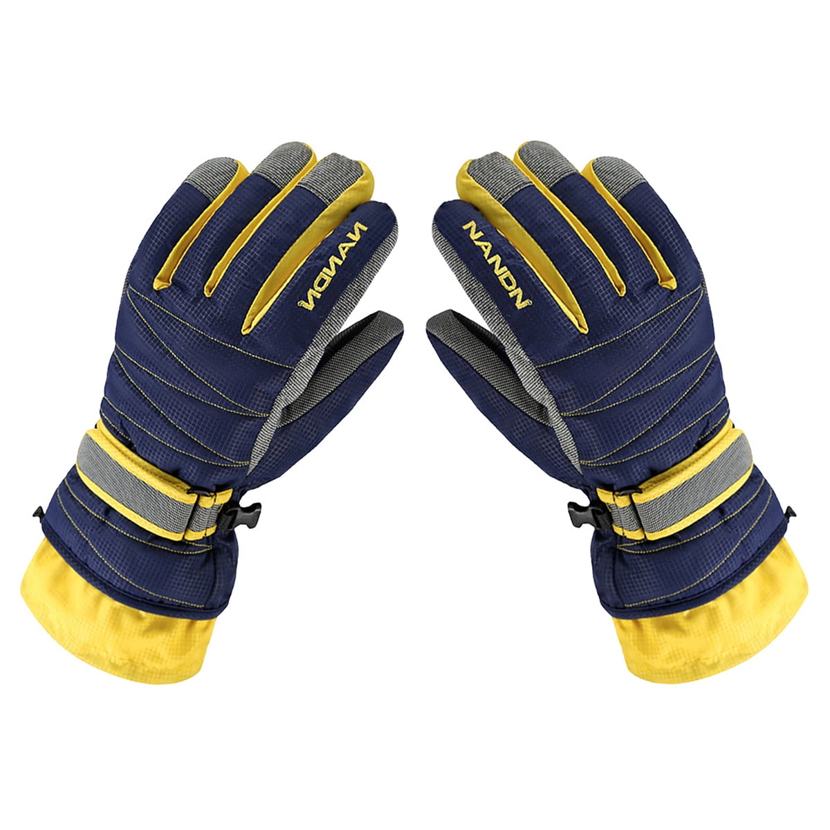 Jiyike 3pcs Cold Weather Gloves Super Warm Winter Snow Skiing Gloves Windproof Waterproof Gloves with Long Cuff for Snowboarding Riding (Blue, )