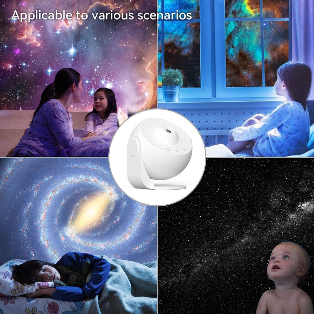 VIVIHEYDAY 13 in 1 Planetarium Galaxy Projector 360° Rotating Night Light Nebula Star Projector Lamp Timer White