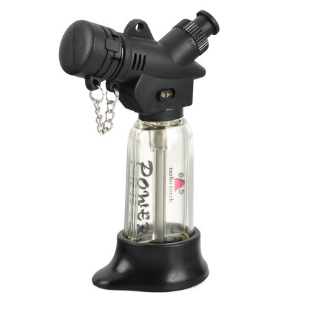 Windproof Butane Jet Lighter - One Piece Black Extra Large Jet Torch 1300-C Butane Lighter