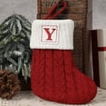thumbnail image 2 of Zmeidao Christmas Stockings with Initials, Letter Knit Red White Christmas Stocking for Christmas Fireplace or Party Decoration, 2 of 4