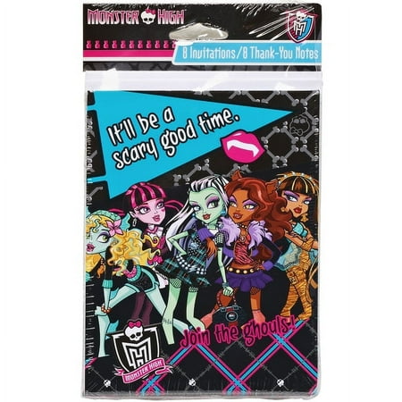 Monster High Party Invite and Thank You Combo Pack, 8ct