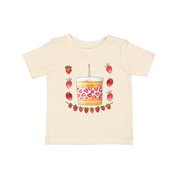 Inktastic Strawberry First Birthday Cake Boys or Girls Baby T-Shirt