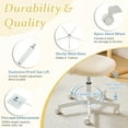 thumbnail image 6 of Ktaxon Armless Home Office Desk Chair Cute Mid Back Vanity Stool Teddy Velvet Swivel Task Chairs with Wheels Beige, 6 of 9