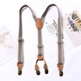 thumbnail image 3 of Tirantes anchos resistentes en forma de Y para hombres con 4 clips de metal correas elásticas ajustables, 3 of 3