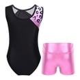 thumbnail image 2 of Alvivi Gymnastics Leotards for Girls Kids Sleeveless Printed Biketard with Shorts Athletic Trackusit Leopard 14, 2 of 7