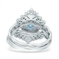 thumbnail image 3 of Art Deco Three Piece Wedding Set Ring Round CZ 925 Sterling Silver Size 10, 3 of 5