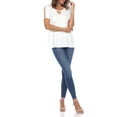 thumbnail image 4 of White Mark Women's Keyhole Neck Short Crisscross Sleeve Top, 4 of 5