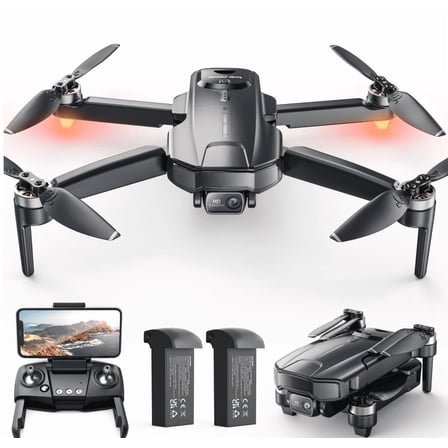 WeFone WF31 Drones with Camera for Adults 4k, GPS Foldable Quadcopter, 50 Min Flight Time, Black