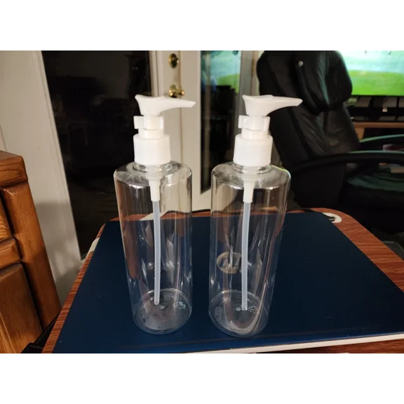5-Pc Clear Plastic Bottle Dispenser Liquid Pump Container-Soap-Lotion-Etc. 14Oz.