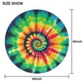 thumbnail image 6 of Rainbow Tie Dye Mandala Pattern Round Tablecloth 60"x60",Wrinkle Wipeable Table Cloth for Kitchen Dining Room Picnic Patio Party, 6 of 6