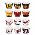 thumbnail image 4 of 6pcs Halloween Cupcake Wraps Cake Toppers Label Marking for Food Sandwich Muffin, 4 of 4