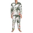 thumbnail image 3 of Fotbe Flamingo Palm Trees Pijama de Hombre con Estampado de Manga Larga, Conjunto de 2 Piezas, Ropa de Dormir Suave y Cómoda con Bolsillos-Medium, 3 of 7