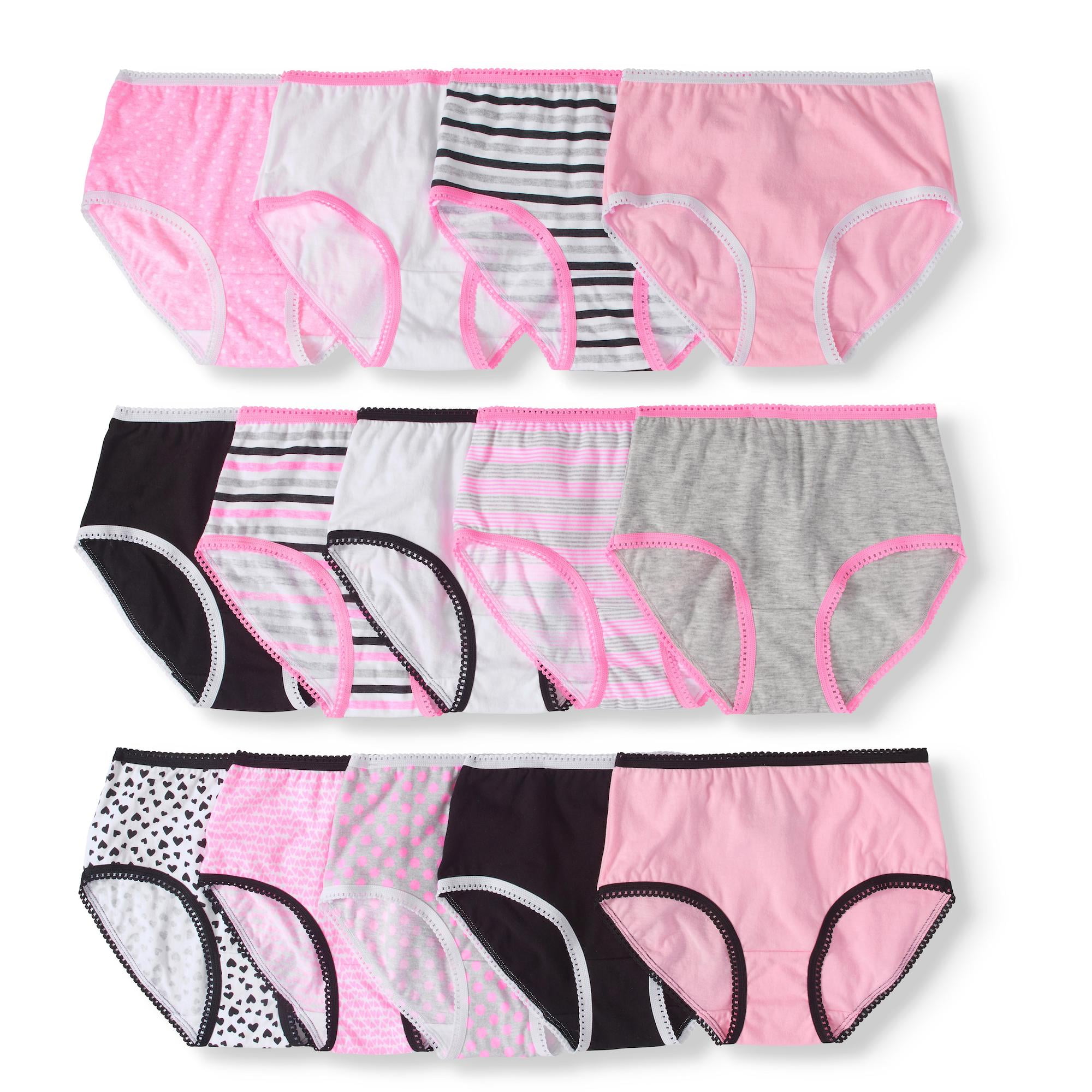 Wonder Nation Girls Brief Underwear 14-Pack, Sizes 4-18