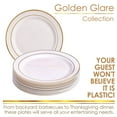 thumbnail image 4 of DISPOSABLE DINNERWARE SET, 20 Dinner Plates | Glare Ivory/Gold (10.25"), 4 of 7